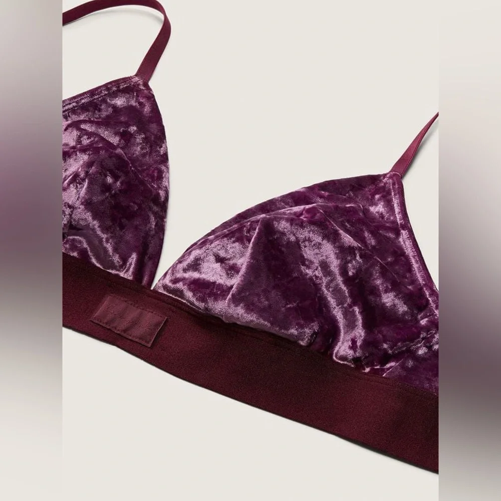 Victoria’s Secret Pink Purple Velvet Triangle Bralette Small